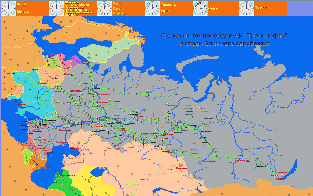 Main Screen Overview of Transneft Russian Pipeline
