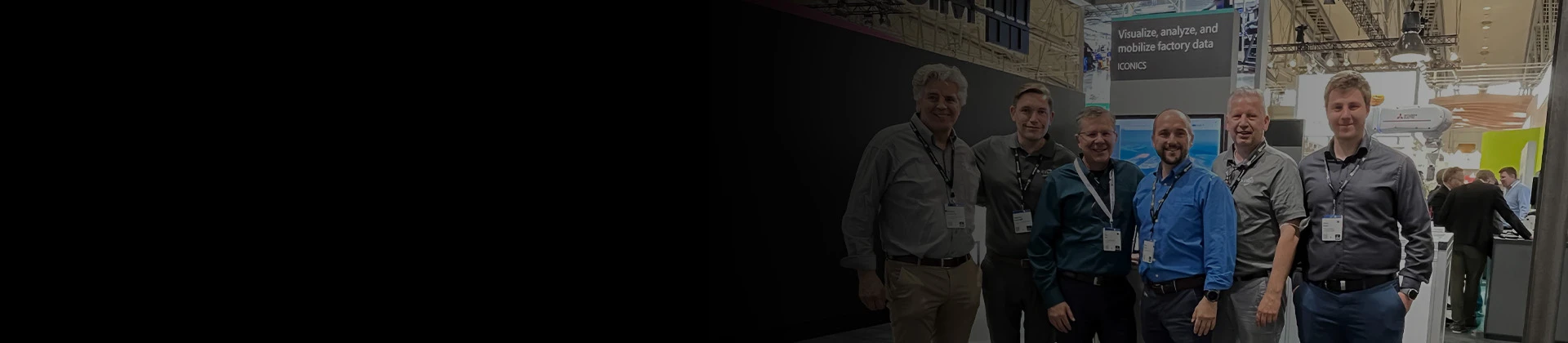 banner for contact us page with Mitsubishi Electric Iconics Digital Solutions employees