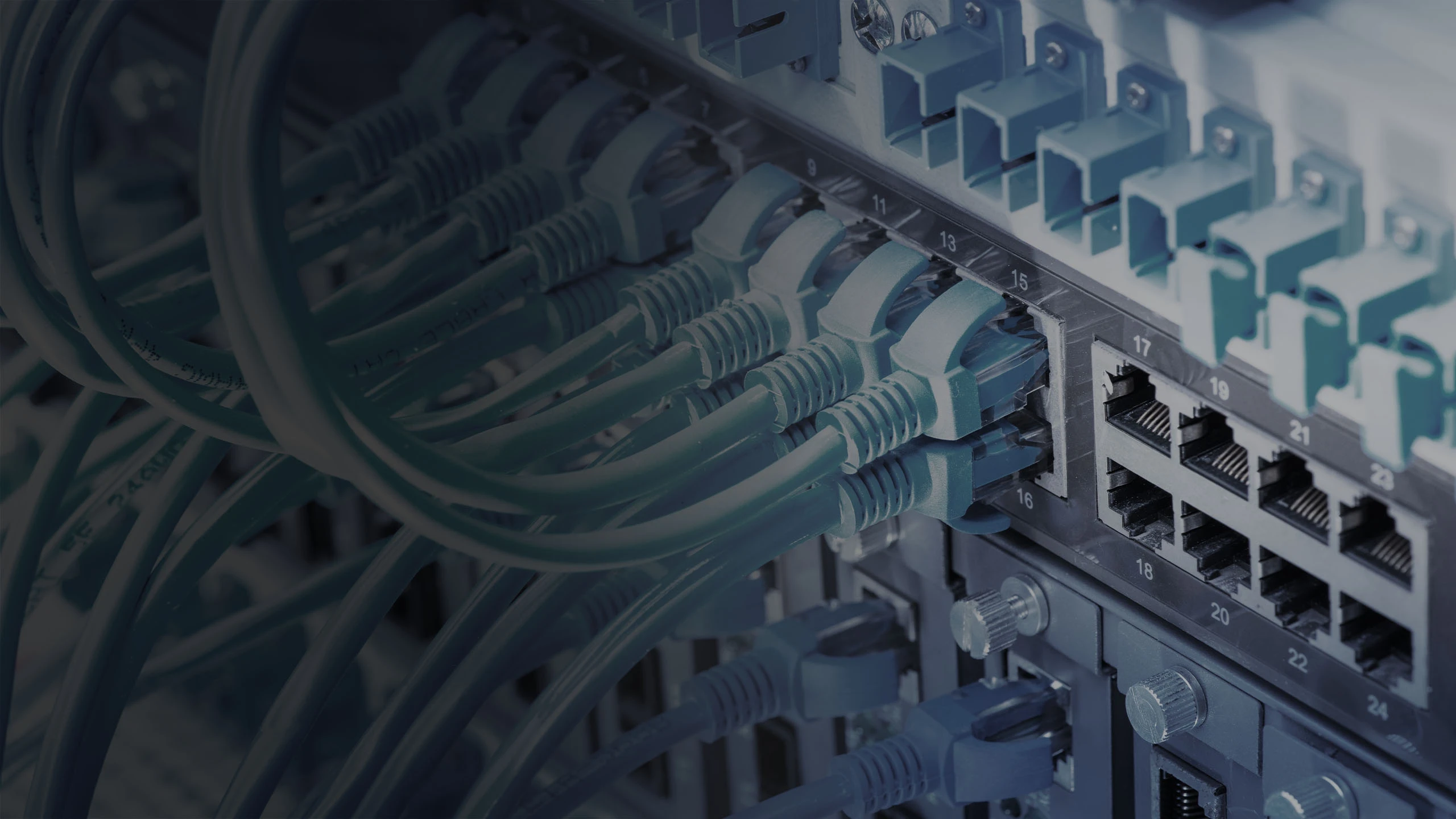 OPC Connectivity hero banner of bank of data cables