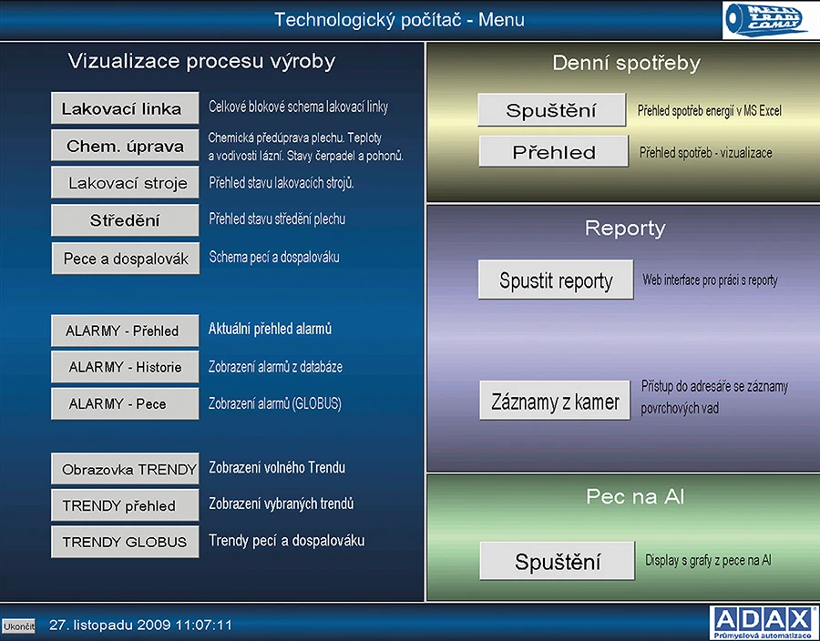 Main Menu at Metal Trade Comax
