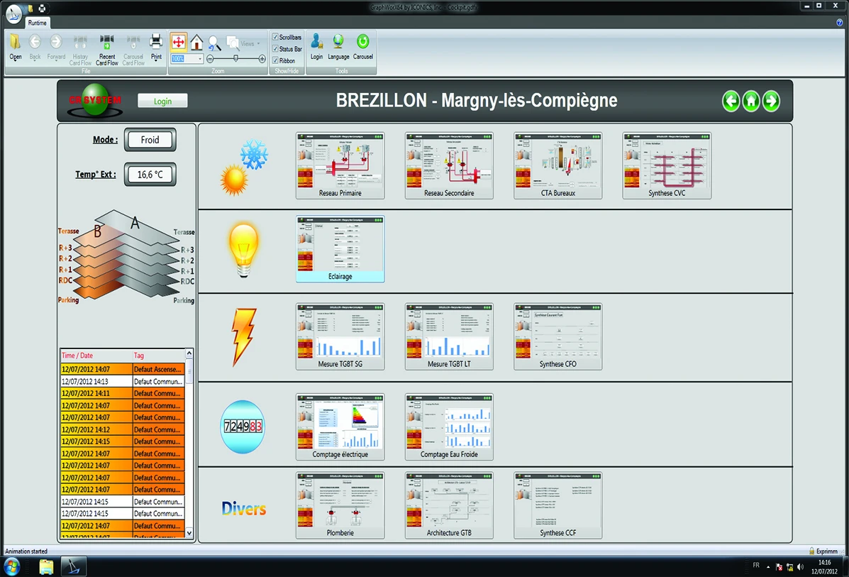 A Brézillon Building Control Screen Created with GENESIS64™