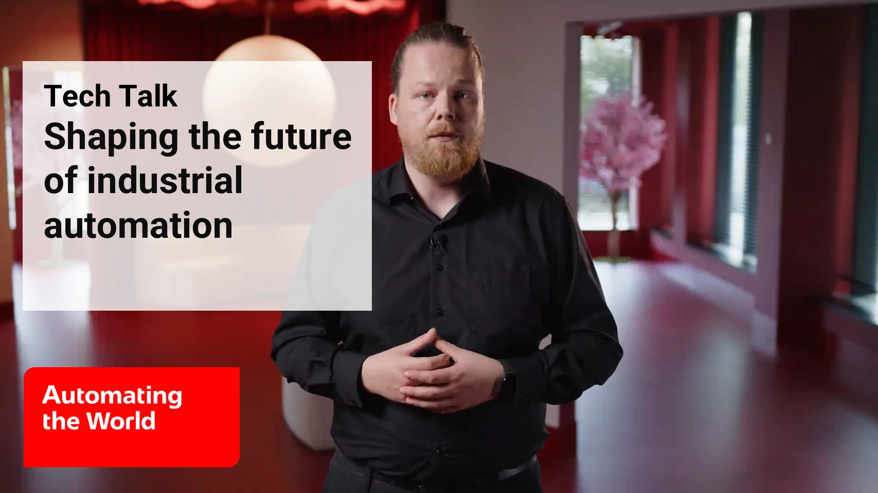 TechTalk: Shaping the Future of Industrial Automation video thumbnail of Sebastian Creischer explaining how our technologies are shaping the future of industrial automation
