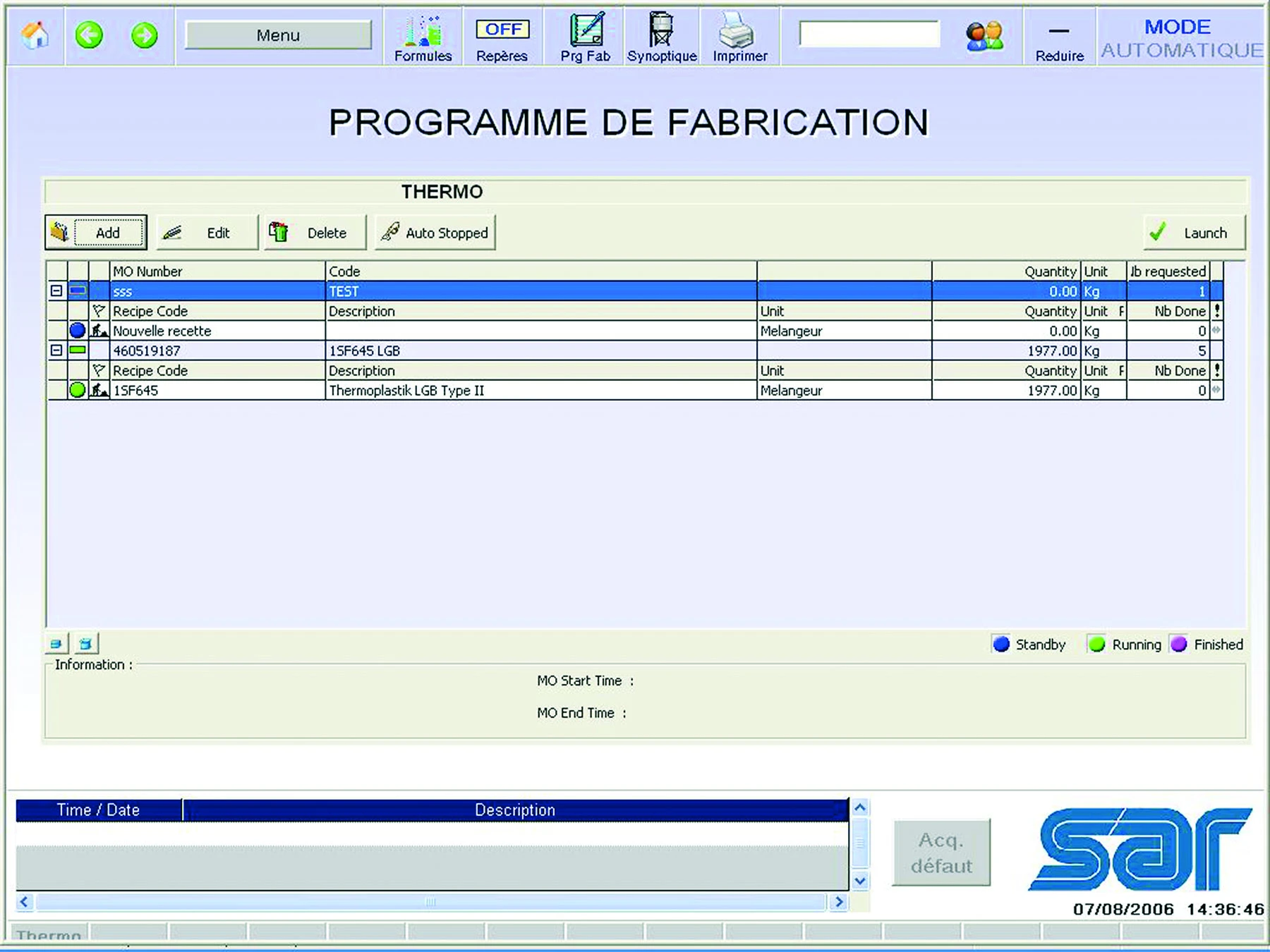Production Schedule at Signature S.A