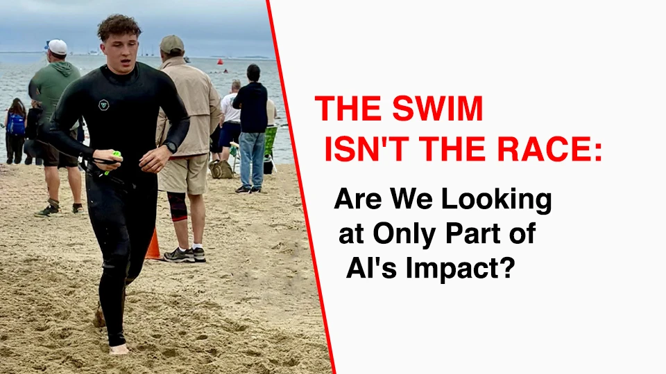 The swim is not the race blog image of a male swimmer in a wetsuit running on the beach