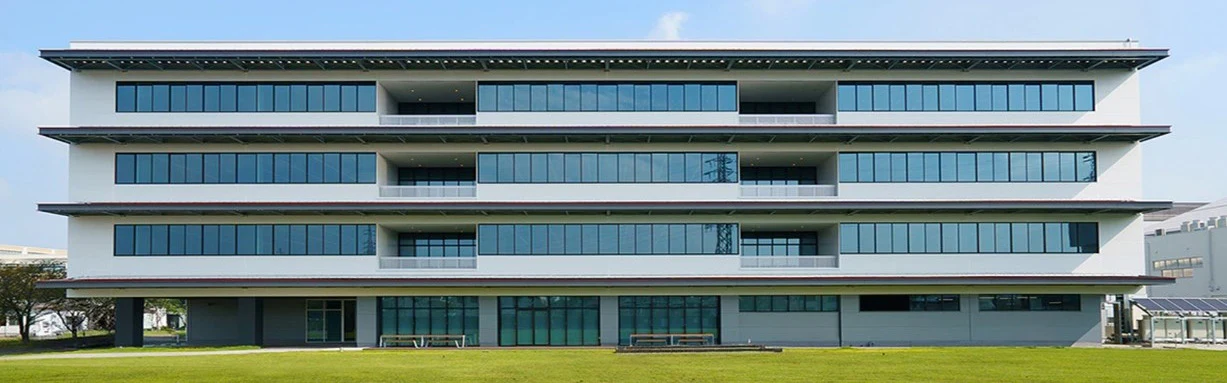 Exterior view of the SUSTIE ZEB Building by Mitsubishi Electric Corporation Kamakura, Japan