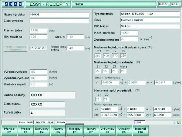 A Recipe Display Screen for PRAKAB a.s. in Prague, Czech Republic