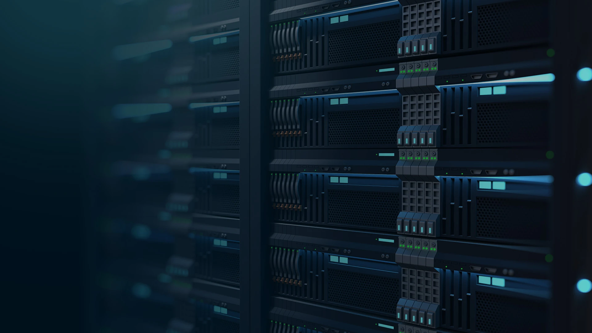 Internet of Things page banner of row of servers