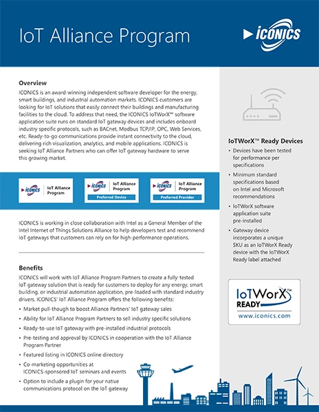 Front page of ICONICS IoT Alliance program